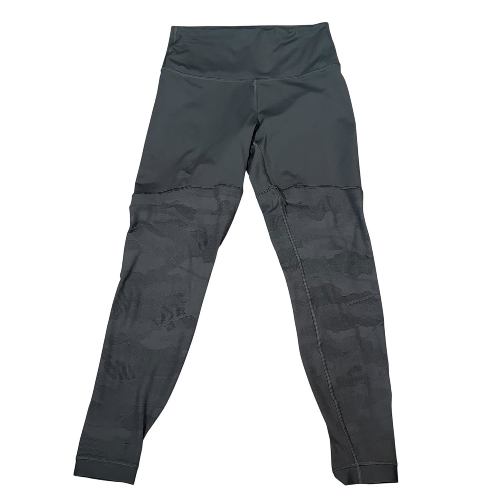 Lululemon Leggings Women's 10 Graphite Gray‎ Camo High Rise Sherr Panels - Picture 2 of 11